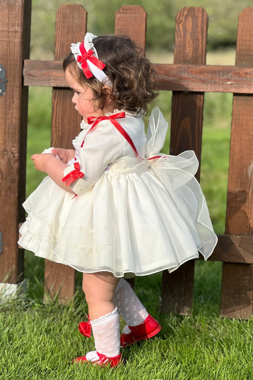 In25-21 Smocked dress in
organza