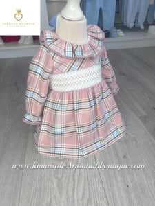 CHECKED SMOCK DRESS