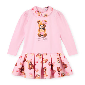 W252709 MEADOW
Bear print mix dress - 4001 Pink Fairy