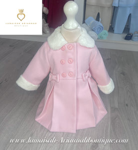 GIRLS COAT FUR TRIM