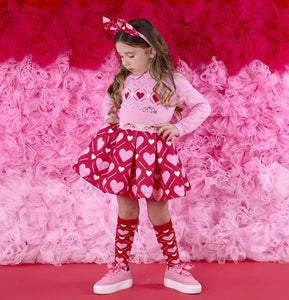 W251506 LYLA
Heart print skirt set