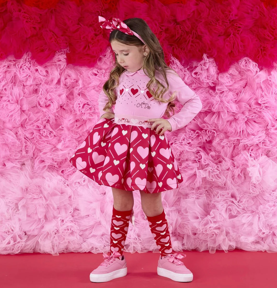 W251506 LYLA
Heart print skirt set