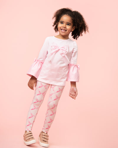 BEAUTIFUL BOWS PINK LEGGING SET