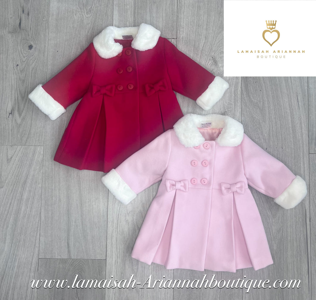 GIRLS COAT FUR TRIM