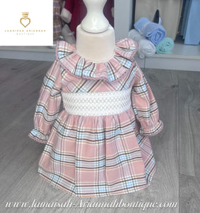 CHECKED SMOCK DRESS