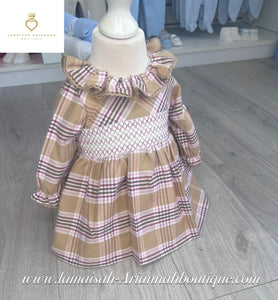 CHECKED SMOCK DRESS