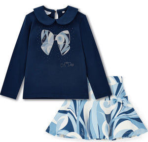 W253528 NELLIE - Swirl print skirt set