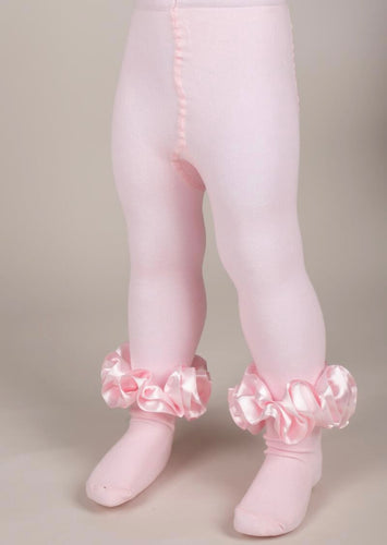 PINK RUFFLE RIBBON TIGHTS