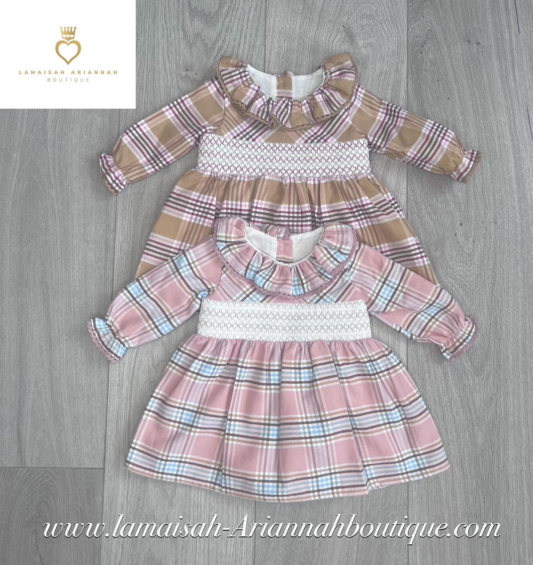 CHECKED SMOCK DRESS