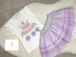Pearl Crown Skirt Set LILAC