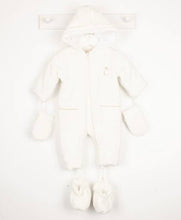 Load image into Gallery viewer, Velour Snowsuit with Booties and Mittens