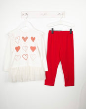 Load image into Gallery viewer, Diamonte Heart Legging Set (RED)
