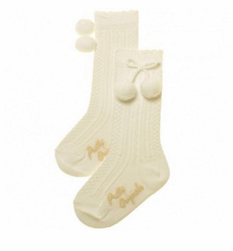 CREAM POM POM SOCKS