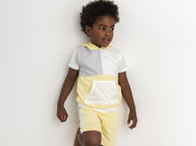 Load image into Gallery viewer, Tri Colour Hooded Short Set LEMON