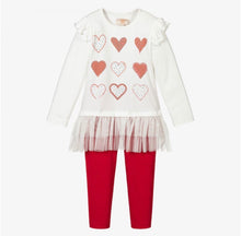 Load image into Gallery viewer, Diamonte Heart Legging Set (RED)
