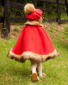 RED CAPE WITH CMAEL SOFT FUR | IN22-15