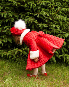 RED VELVET COAT WITH EXTRA SOFT FUR | IN22-14